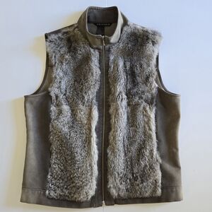Spanner Denim And Rabbit Fur Vest M/L